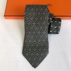 Authentic Hermes Sage Green Silk Tie w/ Box